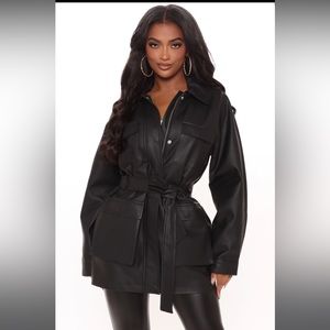 Elevated Style Faux Leather Jacket - Black